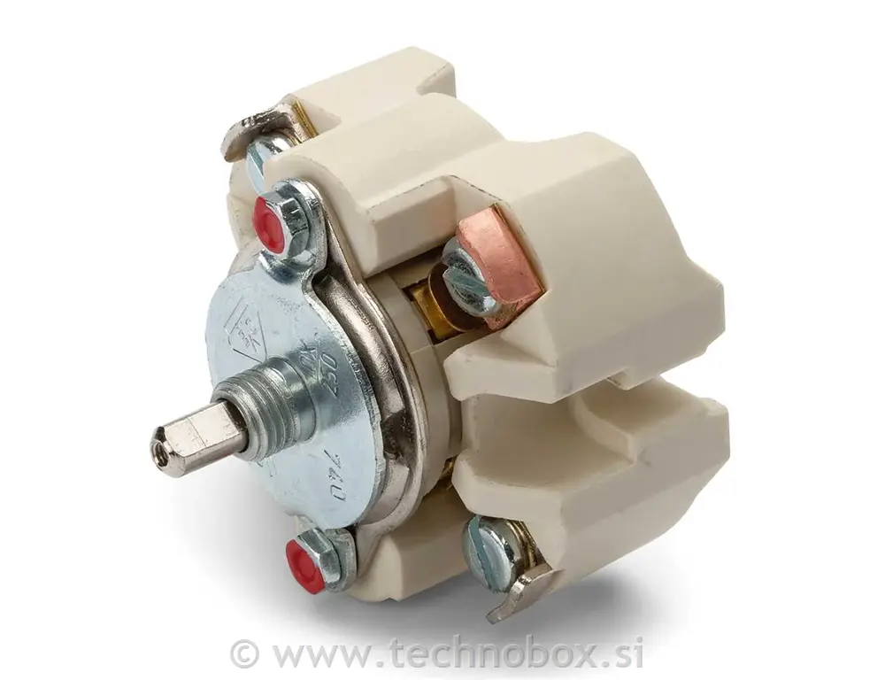 Stikalo n/o križ.rotacij. Bakelit črno