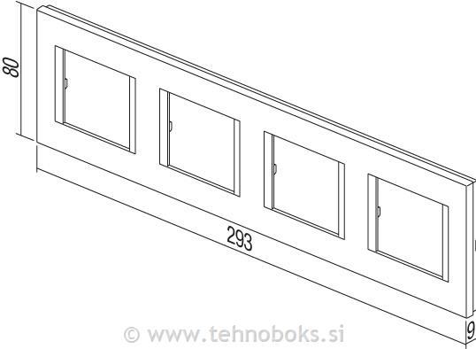 Okvir okrasni modul line 4x2M srebrn