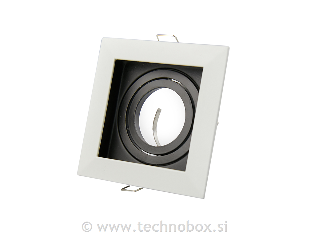 Ohišje svetilke za GU0 belo/črno 100x100