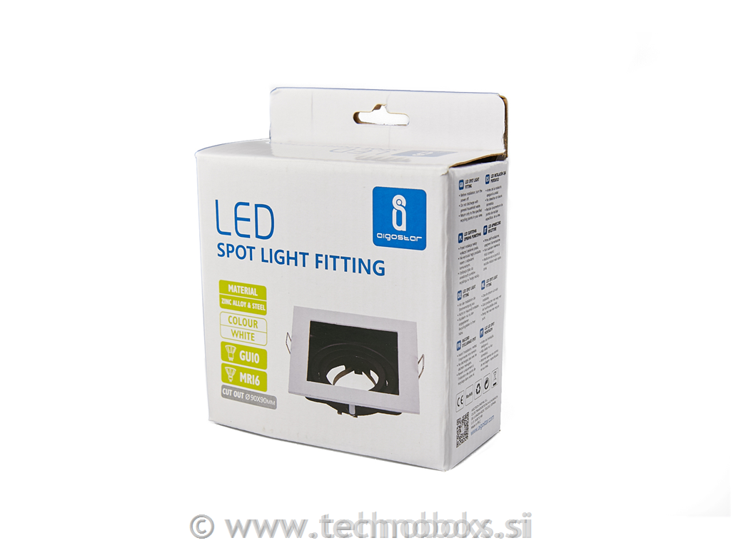 Ohišje svetilke za GU0 belo/črno 100x100