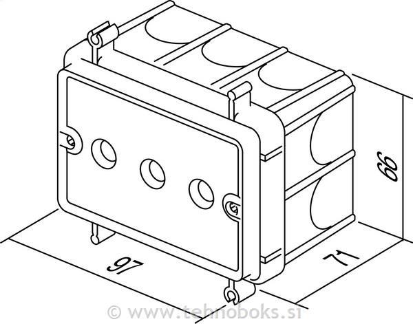 Doza pravokotna za beton P/O BM4