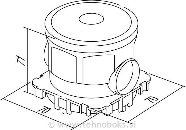 Doza okrogla za beton P/O globoka 60-71
