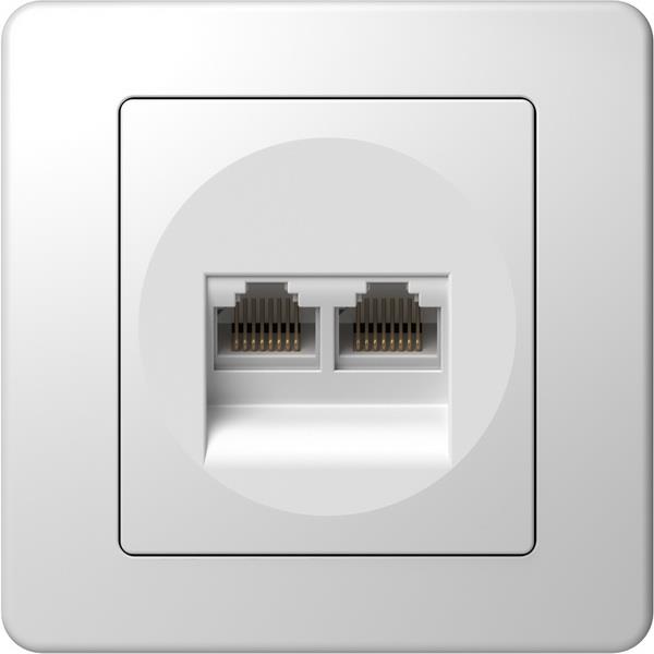 Vtičnica EKONOMIK rač. 2x CAT5 RJ45 bel