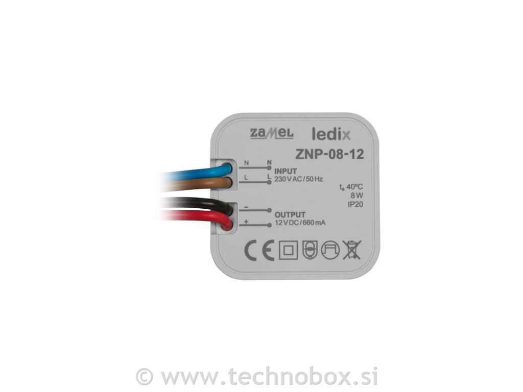 Napajalnik 12V/8W za p/o svetilke Zamel