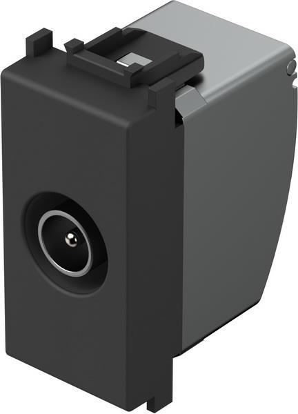 Vtičnica modul TV prehodna 1M črna