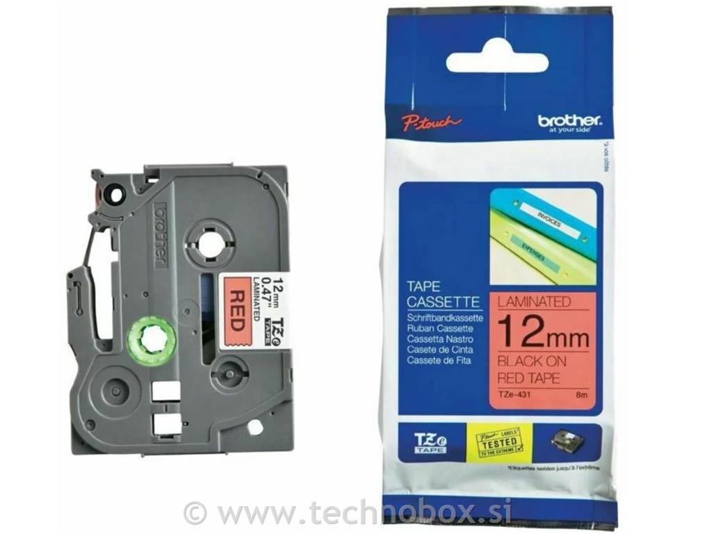 Trak Brother TZe-431 rdeč/črn 12mm