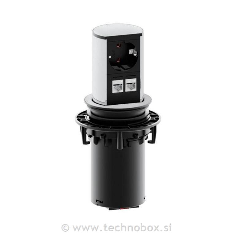 Stebriček potopni 1x240V+2xUTP Cat.6