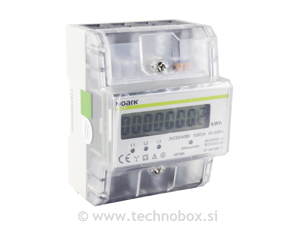 Števec 3F 1T 80A za din letev LCD 4M