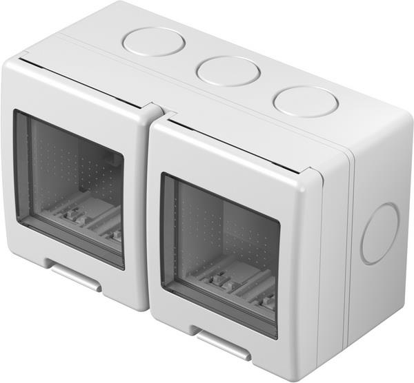 Ohišje n/o cubo 2x2M belo IP55