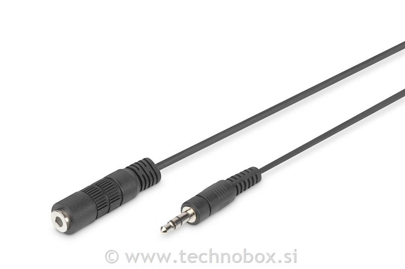 Kabel stereo podaljšek 5m 3,5mm M-Ž