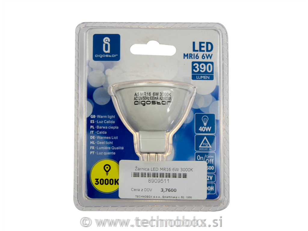 Žarnica LED MR16 3W 3000K 12V