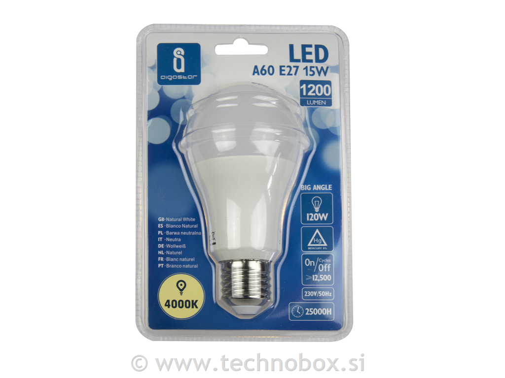 Žarnica LED E27 15W 4000K