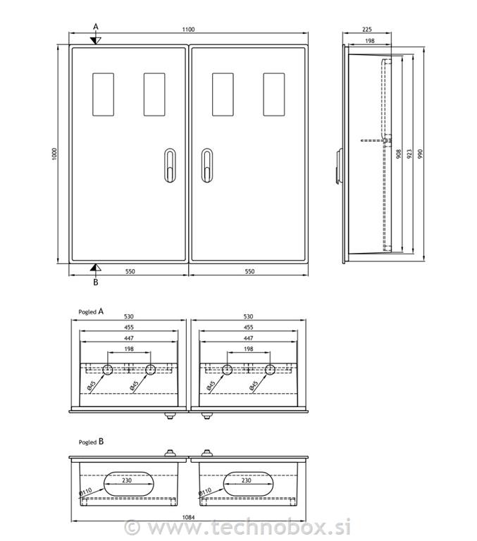 Omara p/o PL 3 NT dvojna, 4 okna