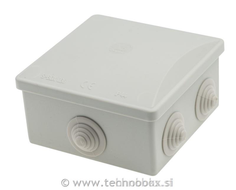 Doza N/O 80x80x40 klik IP44 brez uv.siva