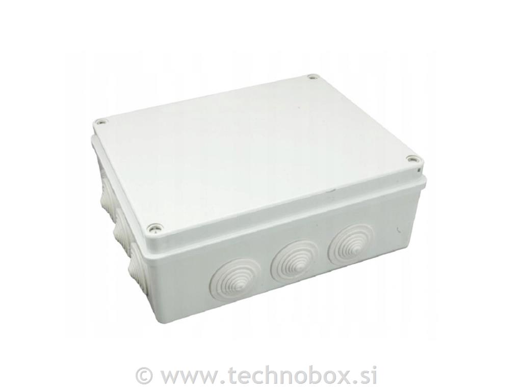 Doza N/O 240x190x90 IP65 z uvodnic. siva