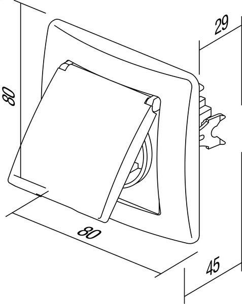Vtičnica EKONOMIK srebrna s prozor. pok.