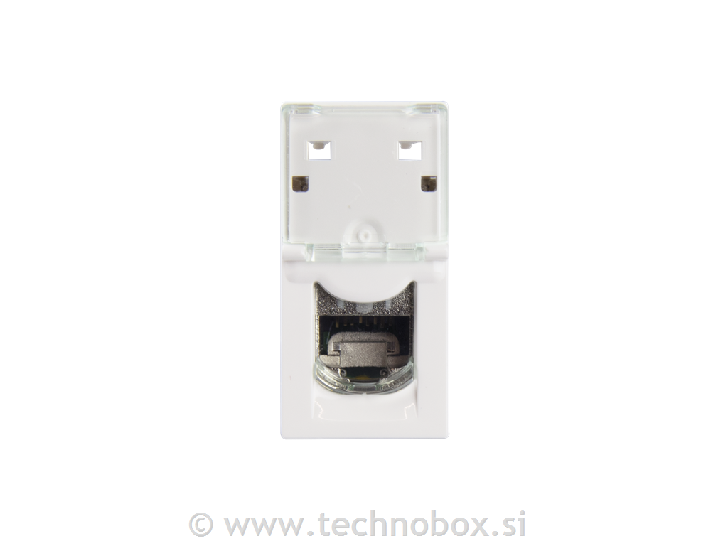 Vtičnica MOSAIC RJ45 UTP Cat.6A 1M bela
