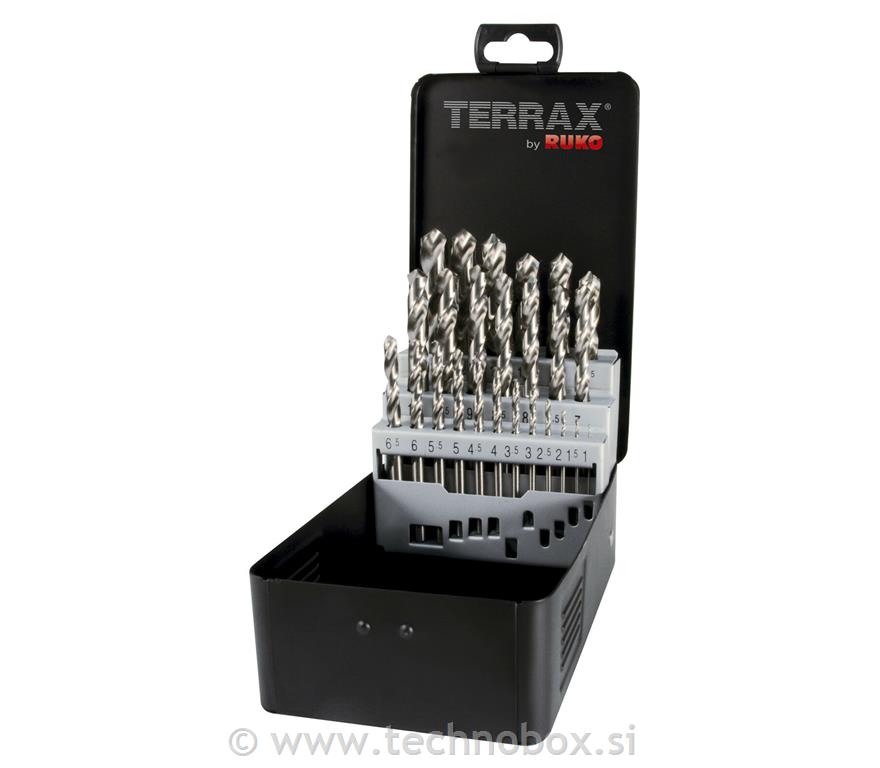 Orodje TERRAX 19-delni set HSS svedrov