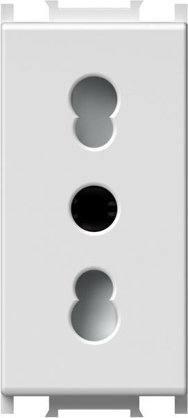 Vtičnica modul ITAL.stand. euro 1M bela