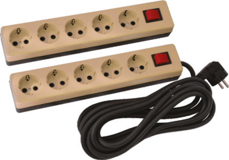 Podaljšek be/črn 5 gnezd stika.brez vrv