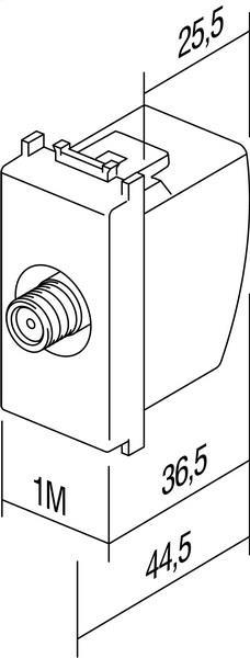 Vtičnica modul TV 1M - koax končna bela