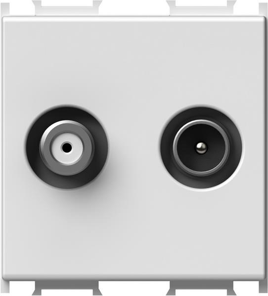 Vtičnica modul TV-SAT 2M - koax bela