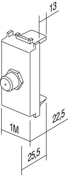 Vtičnica modul TV 1M - koax osnovna bela