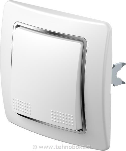 Stikalo EKONOMIK navadno 10A belo/krom