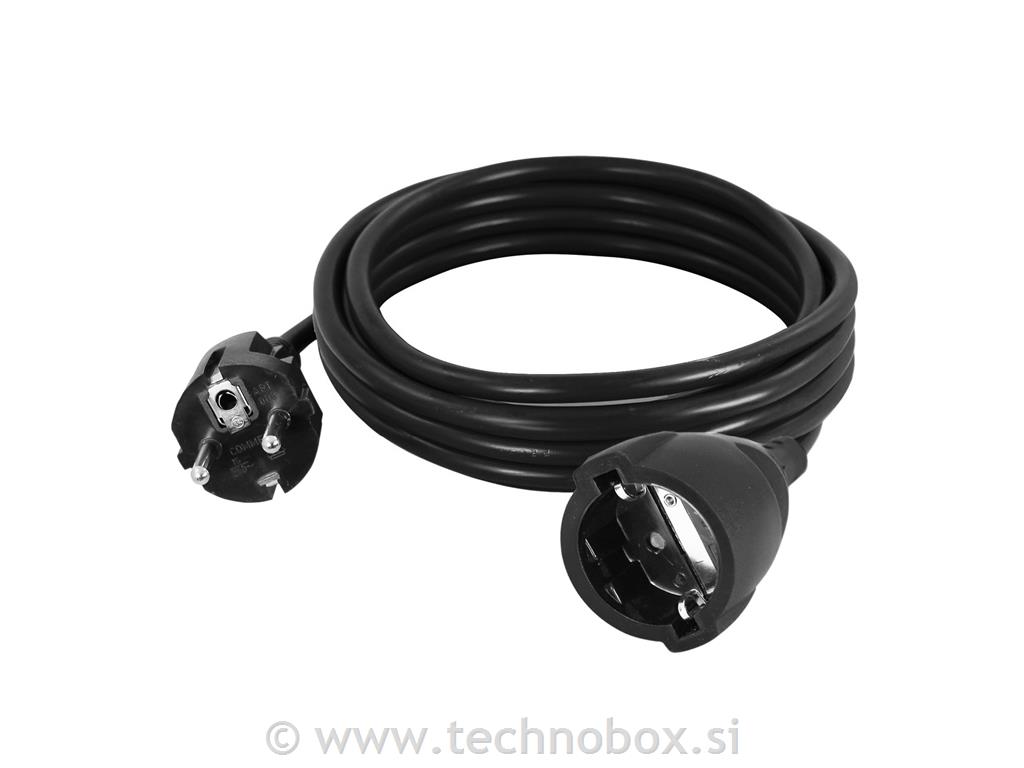 Podaljšek 5m šuko m/ž 3x2,5mm2 črniIP20