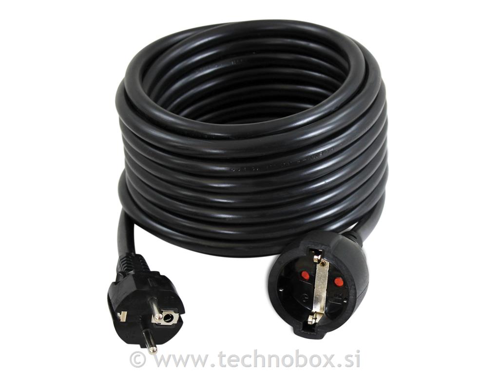 Podaljšek 5m šuko m/ž 3x1,5mm2 črniIP44