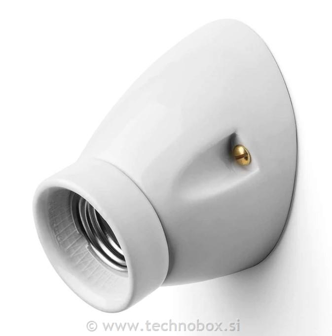 Okov E27 stenski porcelan bel