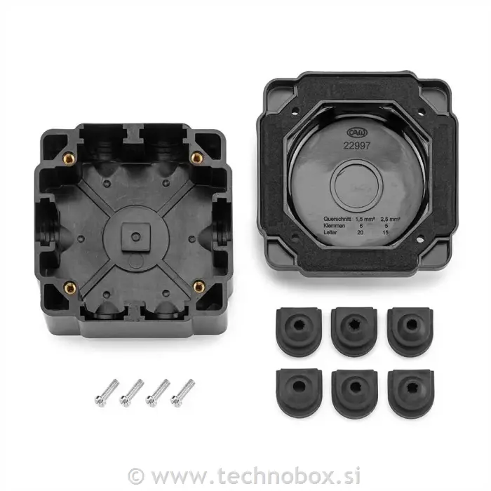Doza razvodna n/o kvadrat. Bakelit črna
