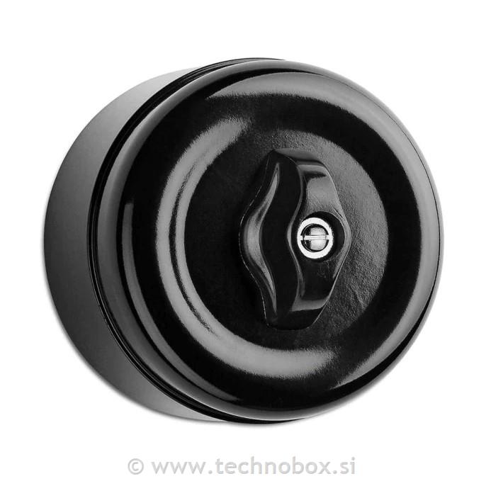 Stikalo n/o menjal.rotac.Bakelit črno