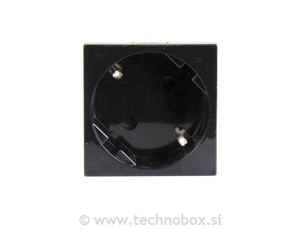 Vtičnica šuko mos. 2M 220V črna (talna)