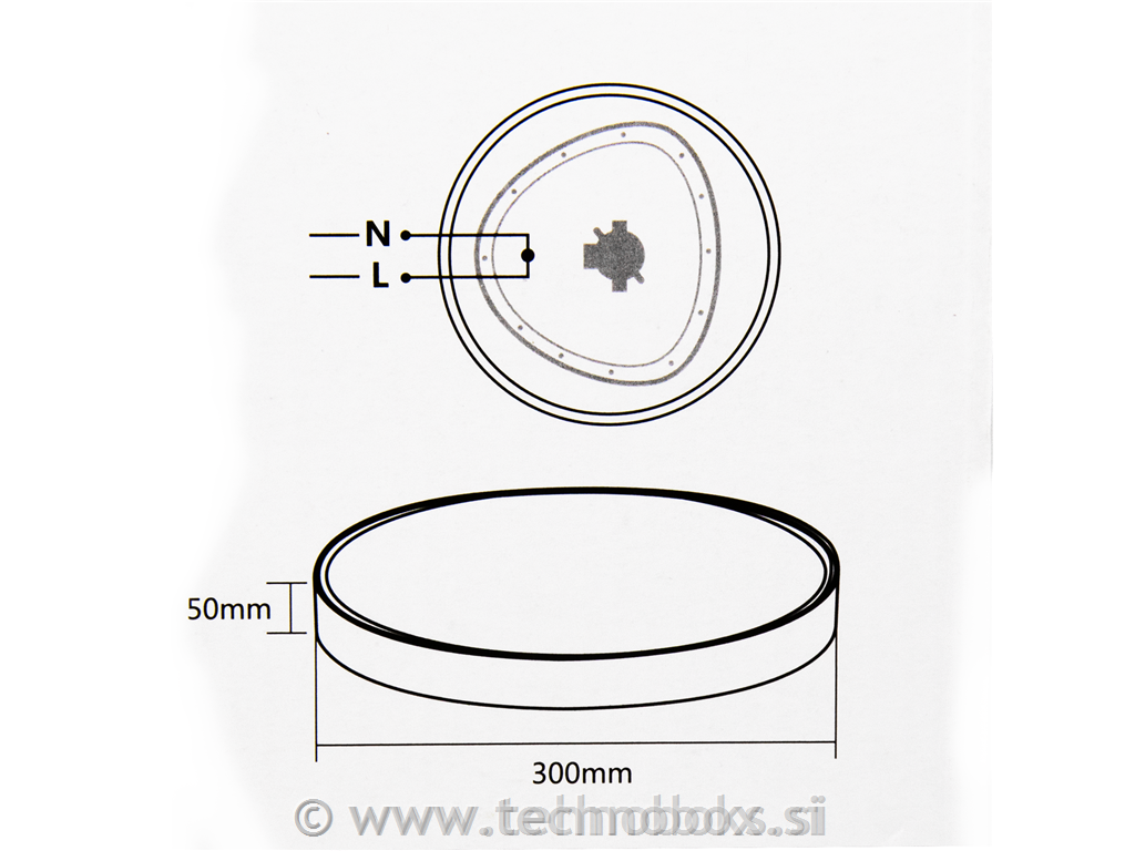 Svetilka LED 20W 4000K plafonjera beli r