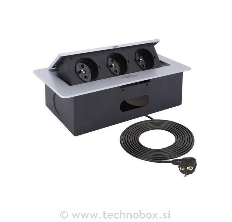 Namizna doza 3xšuko srebrna