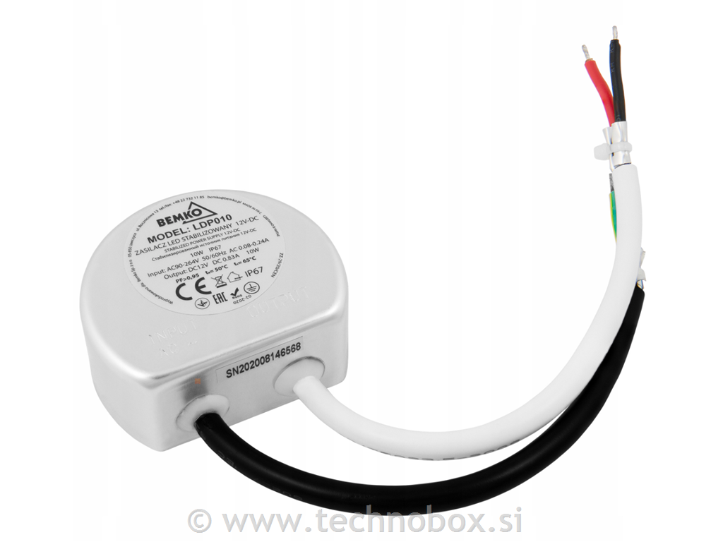 Napajalnik LED 12V 20W IP67 DOZA