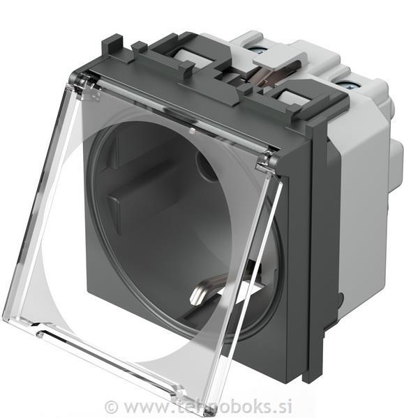 Vtičnica modul šuko 250V s pokr.antr-pro