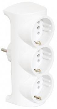 Šuko T razdelilec 1/3 bel