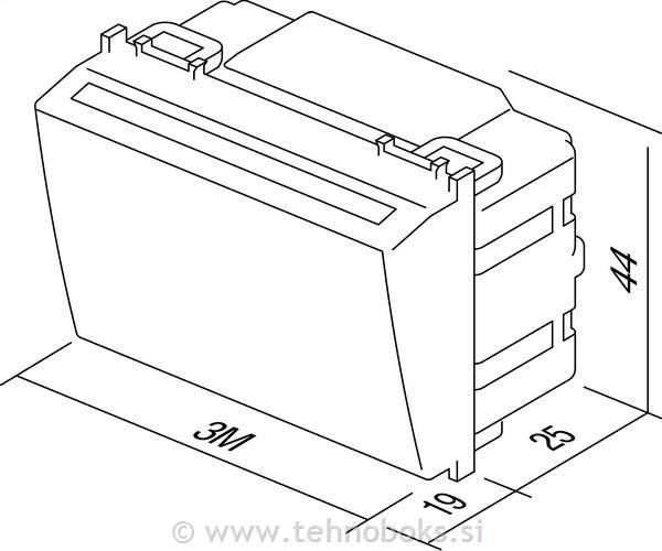 Stikalo modul kartično 3A 3M bež