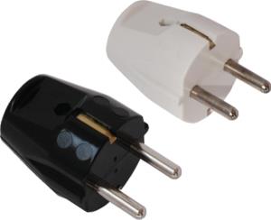 Šuko vtikač ravni bakelit črn