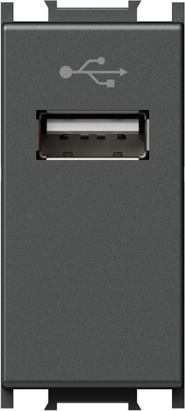 Vtičnica modul USB tip A 1M antracit