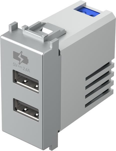 Vtičnica modul USB 5V/2,4A 1M 2xvtič sre