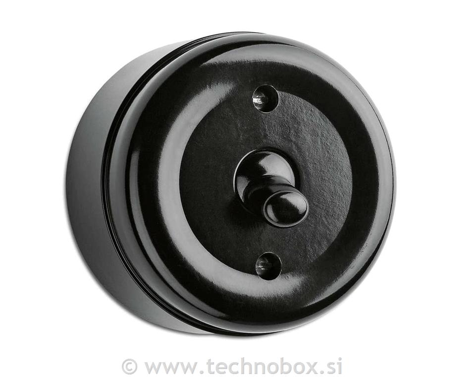 Stikalo n/o menjal. klecno Bakelit črno