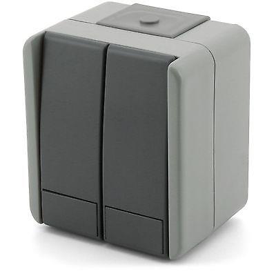 Stikalo n/o FONTANA dvojno menjalno sivo