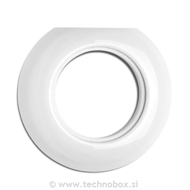 Okvir okras.okrogli končni porcelan bel
