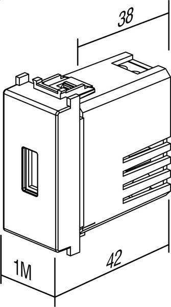 Vtičnica modul USB 5V/2,1A 1M bež