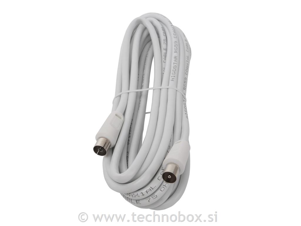 Kabel antenski za TV M/Ž 5m bel