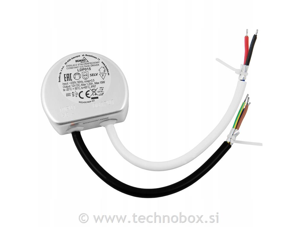 Napajalnik LED 12V 15W IP67 DOZA