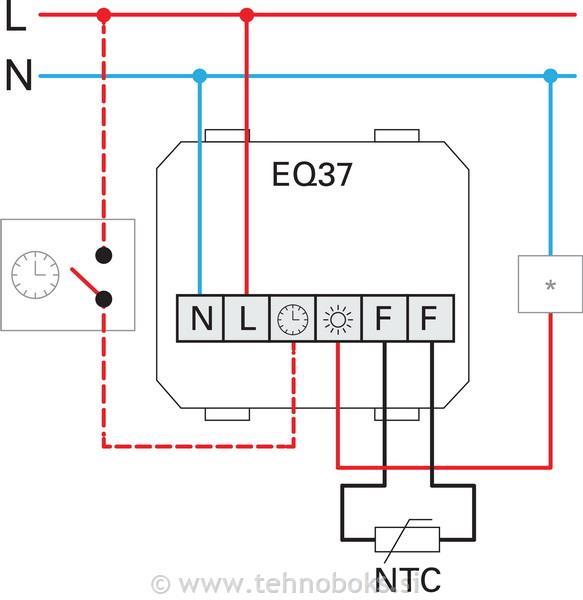 Termostat talno ogrevanje 16A TI XO